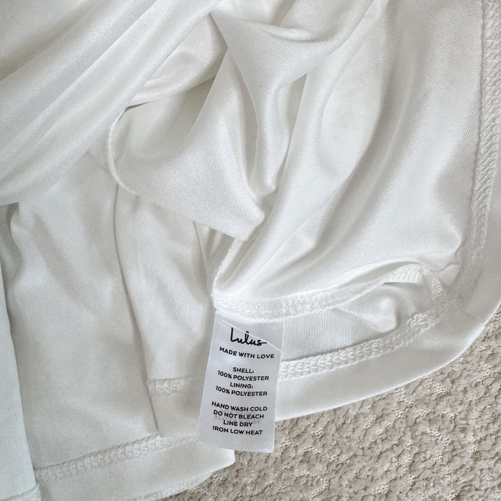 Lulus NWOT Cutest Icon White Embroidered Off-the-Shoulder Mini Dress - Picture 12 of 12